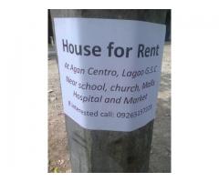 House for Rent at Agan Centro, near school, malls, church and public market